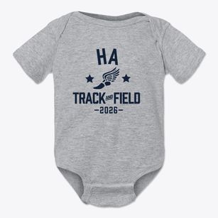 Ha Prep Academy Track and Field Baby Onesie