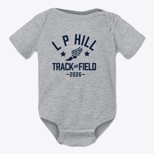 L P Hill Elementary School Track and Field Baby Onesie
