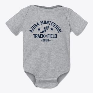 Azusa Montessori Academy Track and Field Baby Onesie