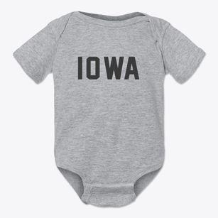  Iowa Block Letter Baby Onesie