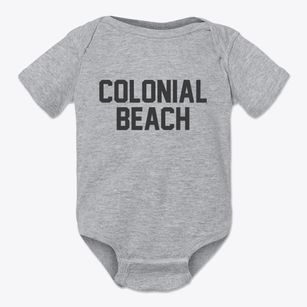 Colonial Beach Virginia Classic Block Baby Onesie
