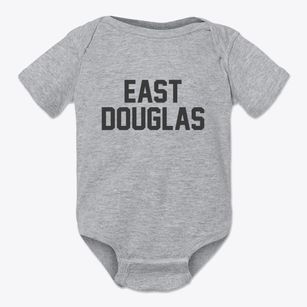 East Douglas Massachusetts Classic Block Baby Onesie