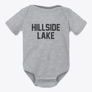 Hillside Lake New York Classic Block Baby Onesie