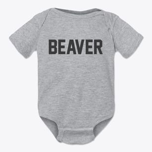Beaver Wisconsin Classic Block Baby Onesie