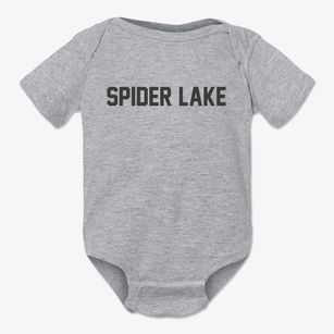 Spider Lake Wisconsin Classic Block Baby Onesie