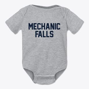 Mechanic Falls Maine Classic Block Baby Onesie