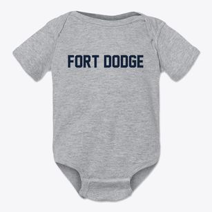 Fort Dodge Iowa Classic Block Baby Onesie