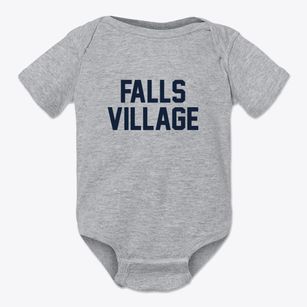 Falls Village Connecticut Classic Block Baby Onesie