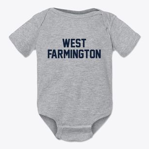West Farmington Ohio Classic Block Baby Onesie