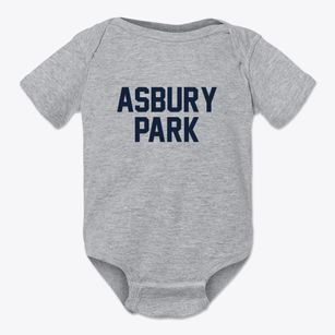 Asbury Park New Jersey Classic Block Baby Onesie