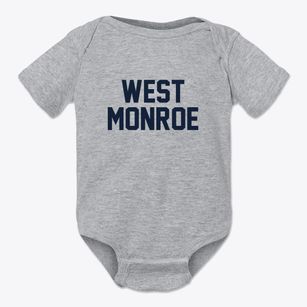 West Monroe Louisiana Classic Block Baby Onesie