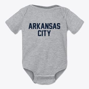 Arkansas City Kansas Classic Block Baby Onesie
