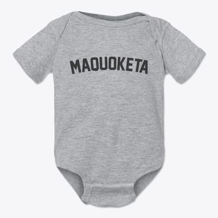 Maquoketa Iowa Classic Curve Baby Onesie