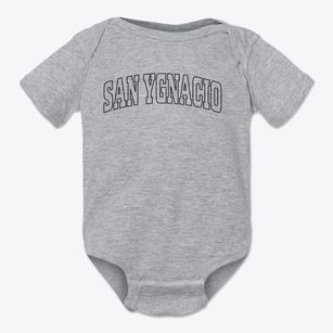 San Ygnacio Texas Trendy Block Baby Onesie
