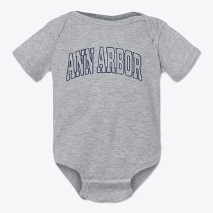 Ann Arbor Michigan Trendy Block Baby Onesie