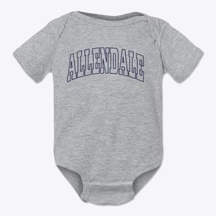 Allendale Illinois Trendy Block Baby Onesie
