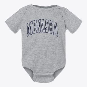 Menasha Wisconsin Trendy Block Baby Onesie