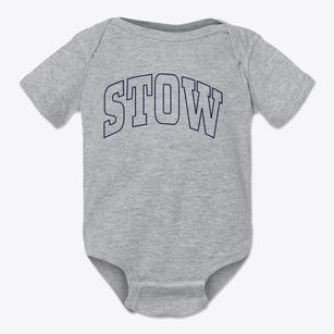 Stow Massachusetts Trendy Block Baby Onesie