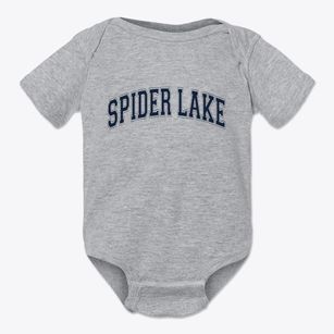 Spider Lake Wisconsin Varsity Baby Onesie