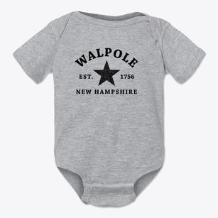 Walpole New Hampshire Star Baby Onesie