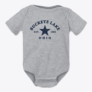 Buckeye Lake Ohio Star Baby Onesie