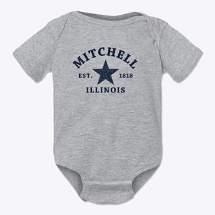 Mitchell Illinois Star Baby Onesie