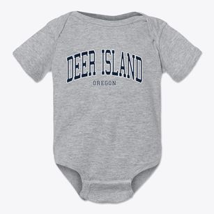 Deer Island Oregon Traditional Baby Onesie