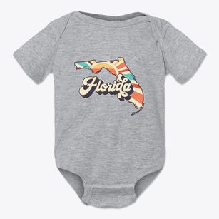  Florida Retro Art Baby Onesie