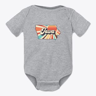  Iowa Retro Art Baby Onesie