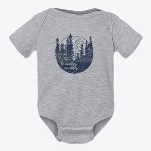   The Mountains Calling Baby Onesie
