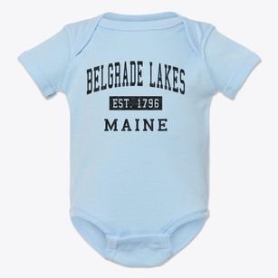 Belgrade Lakes Maine Classic Established Baby Onesie