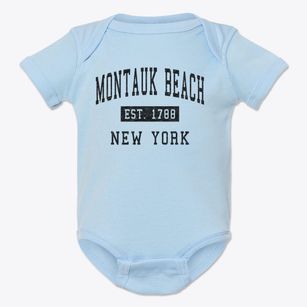 Montauk Beach New York Classic Established Baby Onesie
