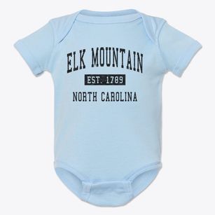 Elk Mountain North Carolina Classic Established Baby Onesie