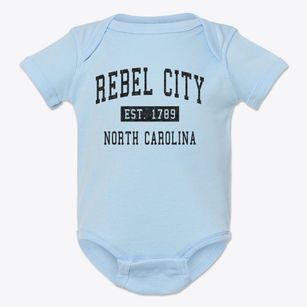 Rebel City North Carolina Classic Established Baby Onesie