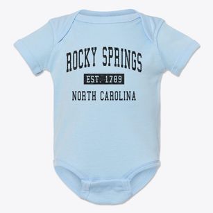 Rocky Springs North Carolina Classic Established Baby Onesie