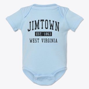 Jimtown West Virginia Classic Established Baby Onesie