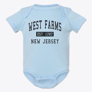 West Farms New Jersey Classic Established Baby Onesie