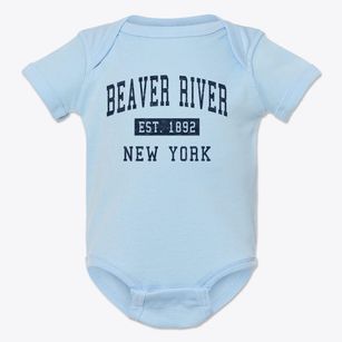 Beaver River New York Classic Established Baby Onesie