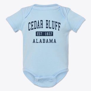Cedar Bluff Alabama Classic Established Baby Onesie