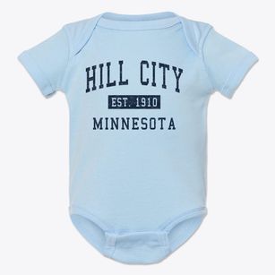 Hill City Minnesota Classic Established Baby Onesie