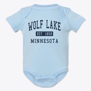 Wolf Lake Minnesota Classic Established Baby Onesie