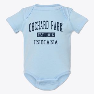 Orchard Park Indiana Classic Established Baby Onesie