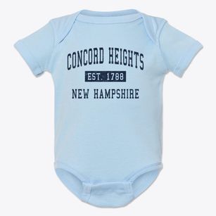 Concord Heights New Hampshire Classic Established Baby Onesie
