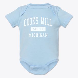 Cooks Mill Michigan Classic Established Baby Onesie