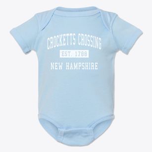 Crocketts Crossing New Hampshire Classic Established Baby Onesie