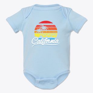 San Luis Obispo California Palm Tree Sunset Baby Onesie