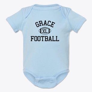 Grace Christian School Classic Football Baby Onesie