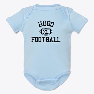Hugo High School Classic Football Baby Onesie