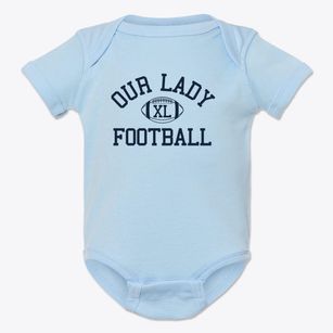 Our Lady Of The Snows School Classic Football Baby Onesie