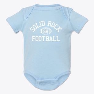 Solid Rock Christian School Classic Football Baby Onesie